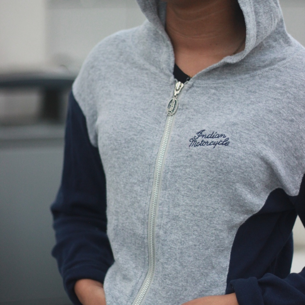 Vintage Indian Motorcycle Cropped Hoodie